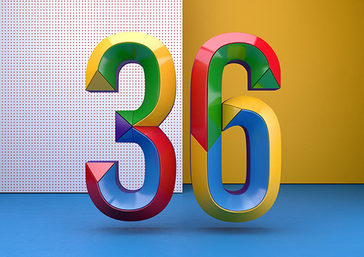 COLORFUL醒目时尚彩色数字字体设计